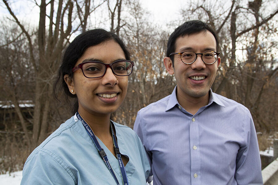 Medical student Kirusanthy Kaneshwaran and Dr. Andrew Lim