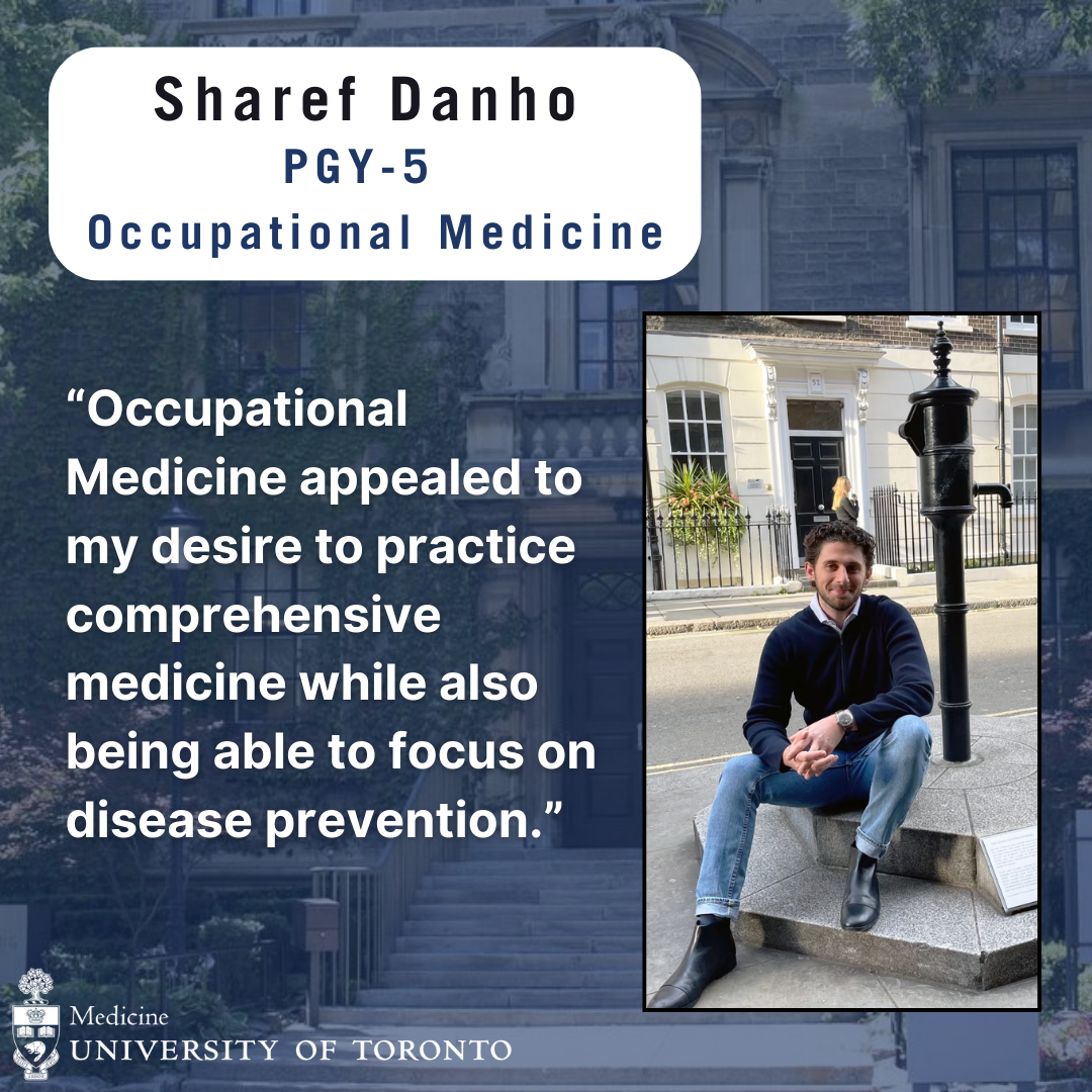 Graphic of Sharef Danho, PGY-5 Occupational Medicine